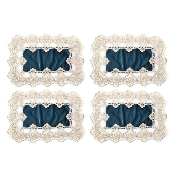Other - Teal and Gold Polyester & Velvety Place Mats